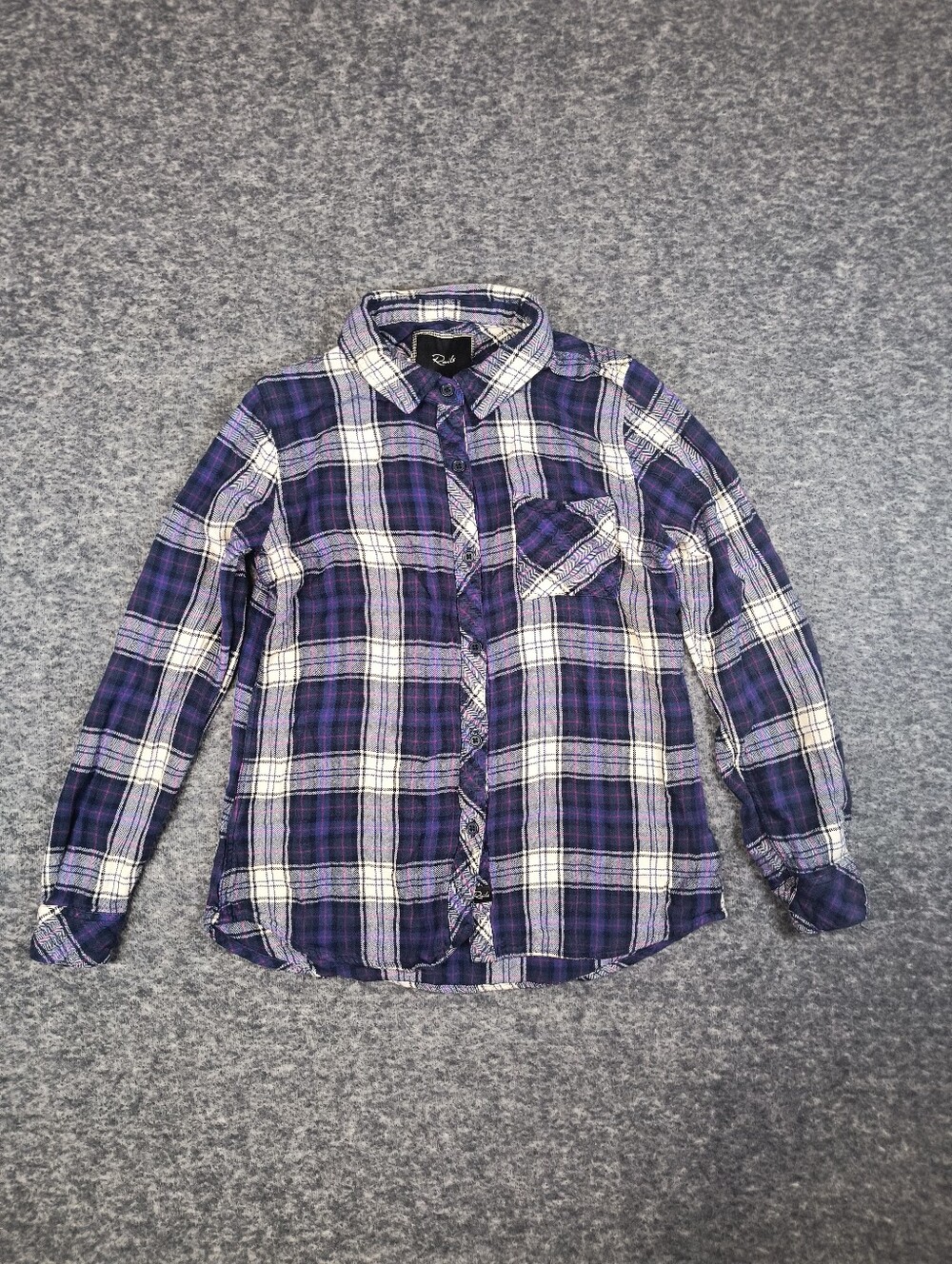 Rails purple and blue plaid flannel shirt, women's small